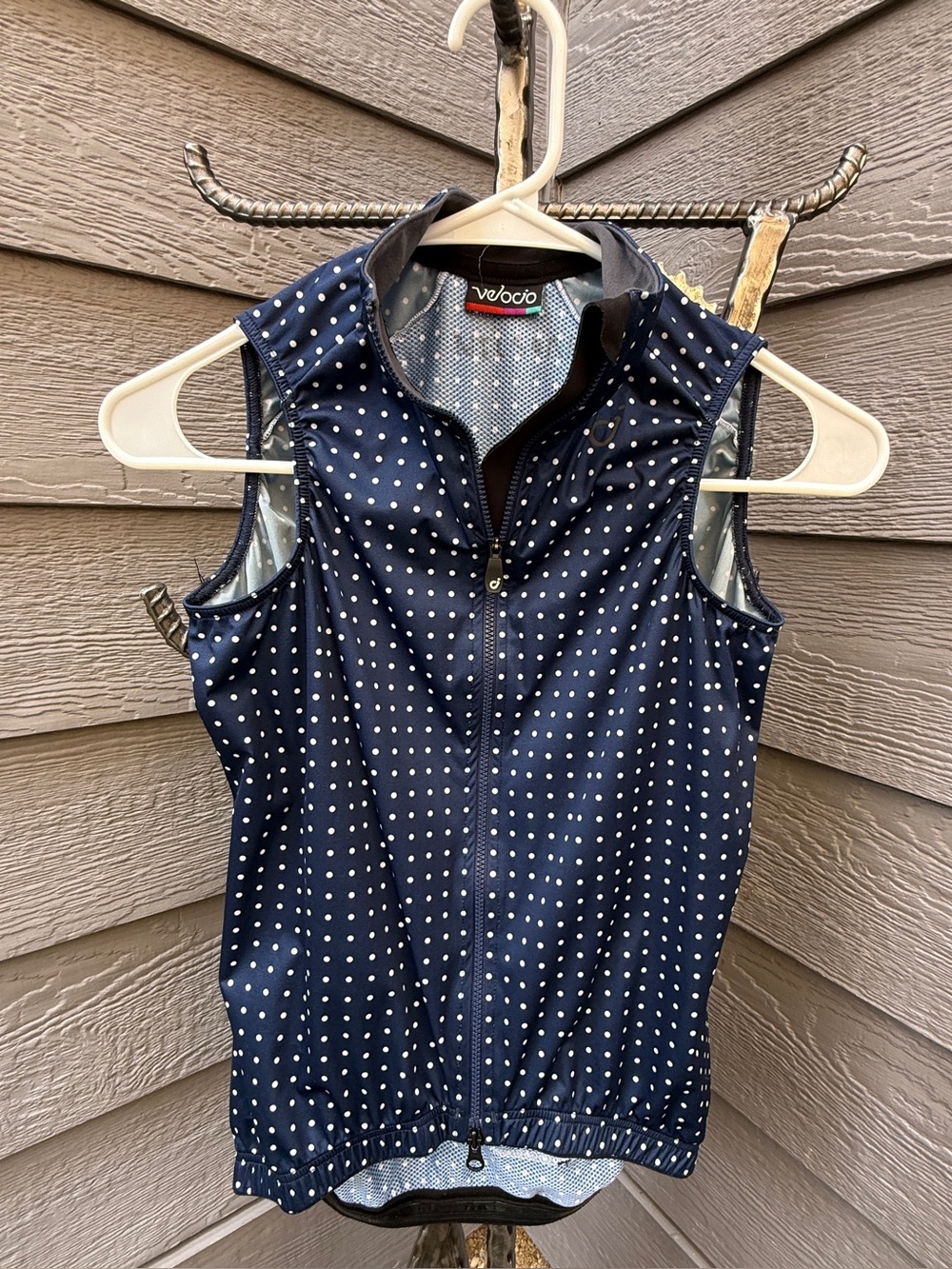 Velocio Wind Vest, Women’s XS, Navy Grid Dot